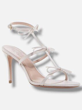 Giambattista Valli Women's Ivory Love-T-Strap Sandals Shoes Size 40